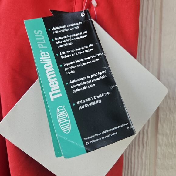 VTG Obermeyer St Moritz Ski Suit Womens 8 Tall Red Zip Pocket Hooded Snowboard - Picture 9 of 16